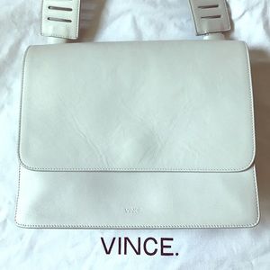 Vince White Cross Body Leather Purse